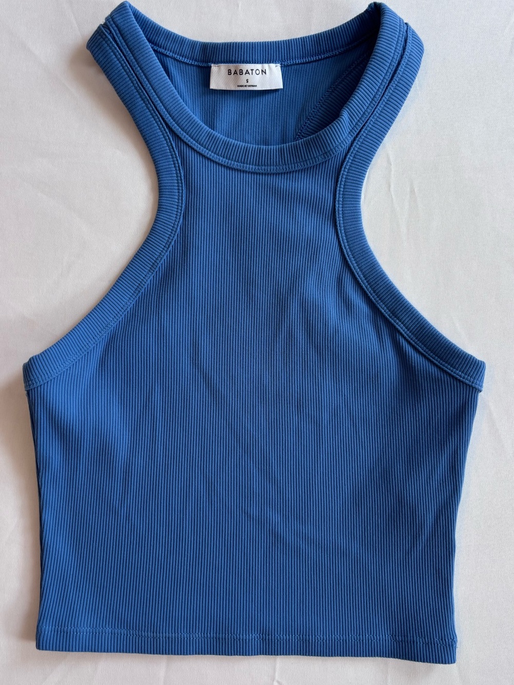 Babaton | Ribbed Racerback Crop Tank | Royal Blue | Size: S